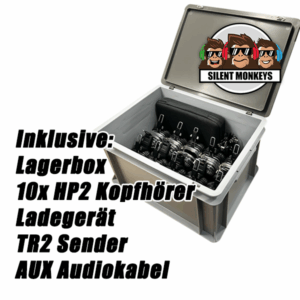SDDJS CR102 Silent Disco Set mit 10x HP2 Kopfhörer