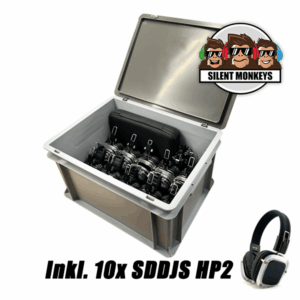 SDDJS CR102 Silent Disco Set mit 10x HP2 Kopfhörer