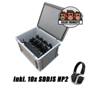 SDDJS CR102 Silent Disco Set mit 10x HP2 Kopfhörer